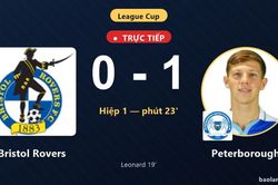 TRỰC TIẾPTrực tiếp Bristol Rovers vs Peterborough: Peterborough mở tỷ số