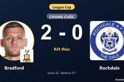 Hạ Rochdale 2-0, Bradford gi&agrave;nh v&eacute; đi tiếp, tiễn đối thủ rời League Cup