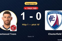 TRỰC TIẾPTrực tiếp Fleetwood Town vs Chesterfield: Fleetwood Town mở tỷ số