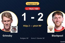 TRỰC TIẾPTrực tiếp Grimsby vs Blackpool: Grimsby rút ngắn cách biệt 1-2