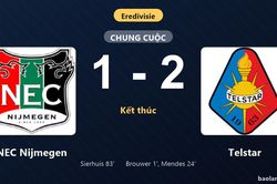 Thống k&ecirc; trận đấu NEC Nijmegen 1-2 Telstar: R. Mendes tỏa s&aacute;ng, Telstar gi&agrave;nh trọn 3 điểm
