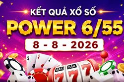 Vietlott 8/8 - Xổ số Power 6/55 - Kết quả xổ số Vietlott hôm nay 8/8/2026