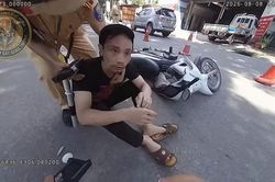 Cảnh sát giao thông khống chế Dương Minh Hoàng khi mang ma túy trên đường