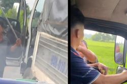Xin vượt không được, tài xế chặn đường đánh chảy máu mũi người khác