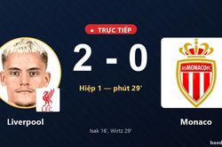 TRỰC TIẾPTrực tiếp Liverpool vs Monaco: Liverpool nh&acirc;n đ&ocirc;i c&aacute;ch biệt