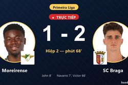 TRỰC TIẾPTrực tiếp Moreirense vs SC Braga: SC Braga vượt l&ecirc;n dẫn trước