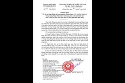 Th&ocirc;ng b&aacute;o của UBND tỉnh Kh&aacute;nh H&ograve;a về việc để tang đồng ch&iacute; Saysomphone Phomvihane