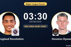 TRỰC TIẾPTrực tiếp New England Revolution vs Houston Dynamo: Trận đấu đang diễn ra