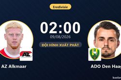 TRỰC TIẾPTrực tiếp AZ Alkmaar vs ADO Den Haag: Đội h&igrave;nh xuất ph&aacute;t