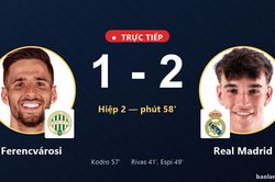 TRỰC TIẾPTrực tiếp Ferencv&aacute;rosi vs Real Madrid: Ferencv&aacute;rosi r&uacute;t ngắn c&aacute;ch biệt 1-2