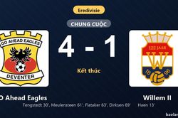 Thống kê trận đấu GO Ahead Eagles 4-1 Willem II: GO Ahead Eagles ngược dòng ngoạn mục