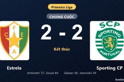 Thống kê trận đấu Estrela 2-2 Sporting CP: Màn rượt đuổi tỷ số mãn nhãn