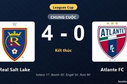 Thống kê trận đấu Real Salt Lake 4-0 Atlante FC: Real Salt Lake thắng đậm thuyết phục