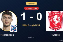 TRỰC TIẾPTrực tiếp Heerenveen vs Twente: Heerenveen mở tỷ số
