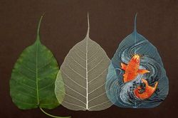 Biến lá bồ đề thành tác phẩm nghệ thuật giá trị