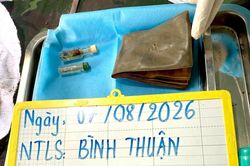 Phát hiện một số di vật trong mộ liệt sĩ tại Nghĩa trang Bình Thuận
