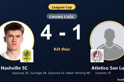 Bị Atletico San Luis dẫn trước, Nashville SC ngược d&ograve;ng v&ugrave;i dập đối thủ 4-1