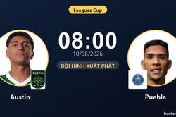 TRỰC TIẾPTrực tiếp Austin vs Puebla: Đội h&igrave;nh xuất ph&aacute;t