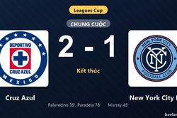 Thống kê trận đấu Cruz Azul 2-1 New York City FC: J. Paradela tỏa sáng, Cruz Azul giành trọn 3 điểm