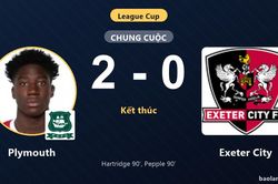 Thắng Exeter City 2-0, Plymouth gi&agrave;nh v&eacute; đi tiếp tại League Cup, đối thủ ch&iacute;nh thức bị loại