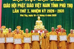 Ph&uacute; Thọ: Ng&agrave;y đầu ti&ecirc;n Đại hội đại biểu Phật gi&aacute;o tỉnh lần thứ I, nhiệm kỳ 2026-2031