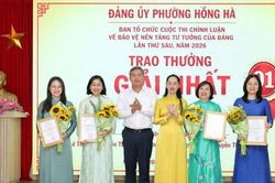 Phường Hồng H&agrave; tổng kết Cuộc thi ch&iacute;nh luận về bảo vệ nền tảng tư tưởng của Đảng