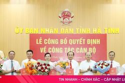 UBND tỉnh Hà Tĩnh công bố các quyết định về công tác cán bộ