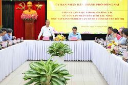 Đoàn công tác tỉnh Bắc Ninh trao đổi kinh nghiệm vận hành chính quyền đô thị tại thành phố Đồng Nai