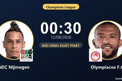 TRỰC TIẾPTrực tiếp NEC Nijmegen vs Olympiacos F.C.: Đội h&igrave;nh xuất ph&aacute;t