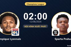 TRỰC TIẾPTrực tiếp Olympique Lyonnais vs Sparta Praha: Đội h&igrave;nh xuất ph&aacute;t