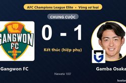 Gamba Osaka gi&agrave;nh v&eacute; đi tiếp, Gangwon FC dừng bước ở v&ograve;ng sơ loại AFC Champions League Elite