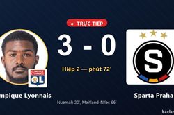 TRỰC TIẾPTrực tiếp Olympique Lyonnais vs Sparta Praha: Olympique Lyonnais dẫn 3-0