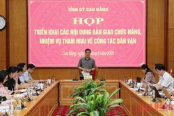 Họp triển khai các nội dung bàn giao chức năng, nhiệm vụ tham mưu về công tác dân vận
