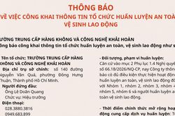 Trường Trung cấp Hàng không và Công nghệ Khải Hoàn thông báo đủ điều kiện huấn luyện ATVSLĐ