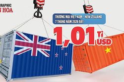 Việt Nam - New Zealand: Thương mại đạt 1,01 tỉ USD, nhập siêu 43,2 triệu USD