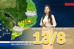 [Video] Dự báo thời tiết đêm nay và ngày mai ngày 13/8/2026: Oi nóng gia tăng tại Trung Bộ, Bắc Bộ giảm nắng