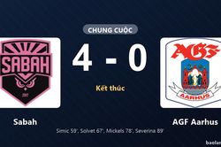 Thống kê trận đấu Sabah 4-0 AGF Aarhus: Sabah thắng đậm thuyết phục