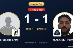 TRỰC TIẾPTrực tiếp Columbus Crew vs U.N.A.M. - Pumas: U.N.A.M. - Pumas gỡ h&ograve;a 1-1