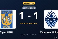 Thống kê trận đấu Tigres UANL 1-1 (pen 5-4) Vancouver Whitecaps: Tigres UANL thắng nghẹt thở trên chấm luân lưu