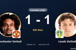 Manchester United chia điểm với Leeds United sau trận h&ograve;a 1-1 tại Elland Road