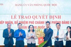 Đảng ủy Văn ph&ograve;ng Quốc hội trao Quyết định về c&ocirc;ng t&aacute;c c&aacute;n bộ