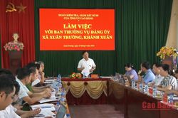 Đoàn kiểm tra, giám sát của Tỉnh ủy làm việc tại các xã, phường