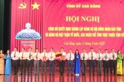 Công bố quyết định thành lập Đảng bộ HĐND tỉnh và Đảng bộ MTTQ, các đoàn thể tỉnh trực thuộc Tỉnh ủy