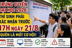 Trúng tuyển đại học: Thí sinh xác nhận trước 17h ngày 21/8, quên là mất cơ hội