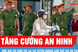 Hơn 300 thí sinh thi lại ở Tuyên Quang đến làm thủ tục dự thi