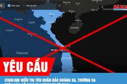 Bản đồ dịch vụ Internet vệ tinh Starlink tại Việt Nam không hiển thị tên quần đảo Hoàng Sa và Trường Sa