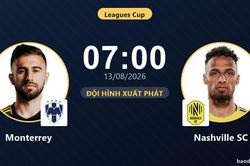 TRỰC TIẾPTrực tiếp Monterrey vs Nashville SC: Đội hình xuất phát