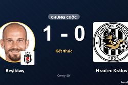 Cerny ghi b&agrave;n duy nhất, Beşiktaş hạ Hradec Kr&aacute;lov&eacute; tr&ecirc;n s&acirc;n nh&agrave;