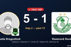 TRỰC TIẾPTrực tiếp Egnatia Rrogozhin&euml; vs Shamrock Rovers: Shamrock Rovers r&uacute;t ngắn c&aacute;ch biệt 5-1