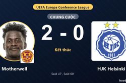HJK Helsinki vấp ng&atilde; tại Fir Park, Motherwell chiếm ưu thế nhờ chiến thắng 2-0